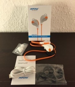 Bluetooth-Sport-Kopfhörer-Mpow-Swift-ausgepackt